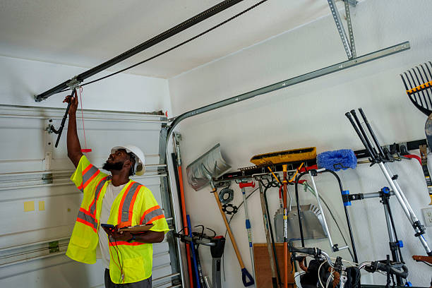 Professional Garage Door Panel Replacement technician working in Olivarez, TX